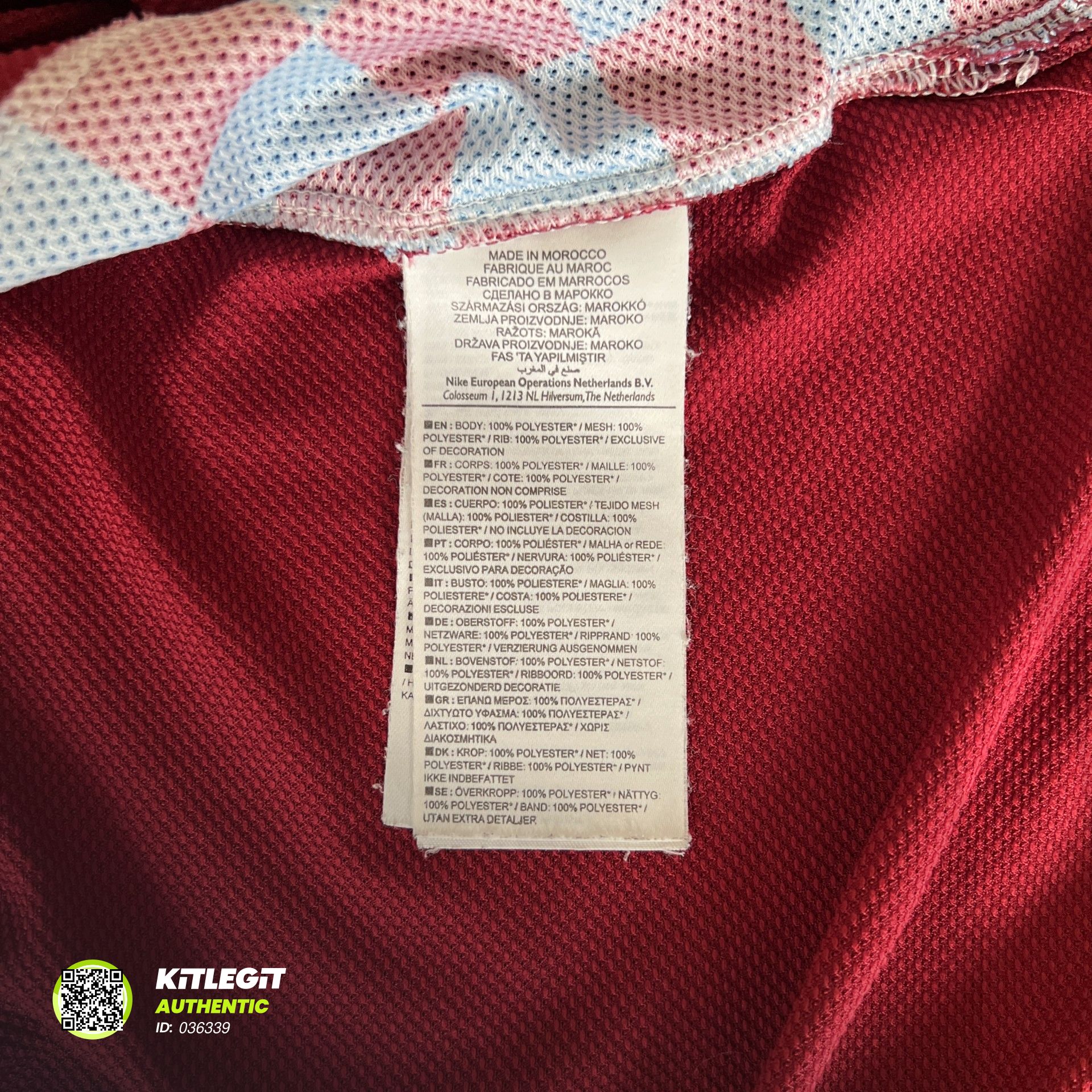 Authenticity evidence image of Aston Villa 2010/11 Nike Home Shirt (FX Pro) - Men's Medium