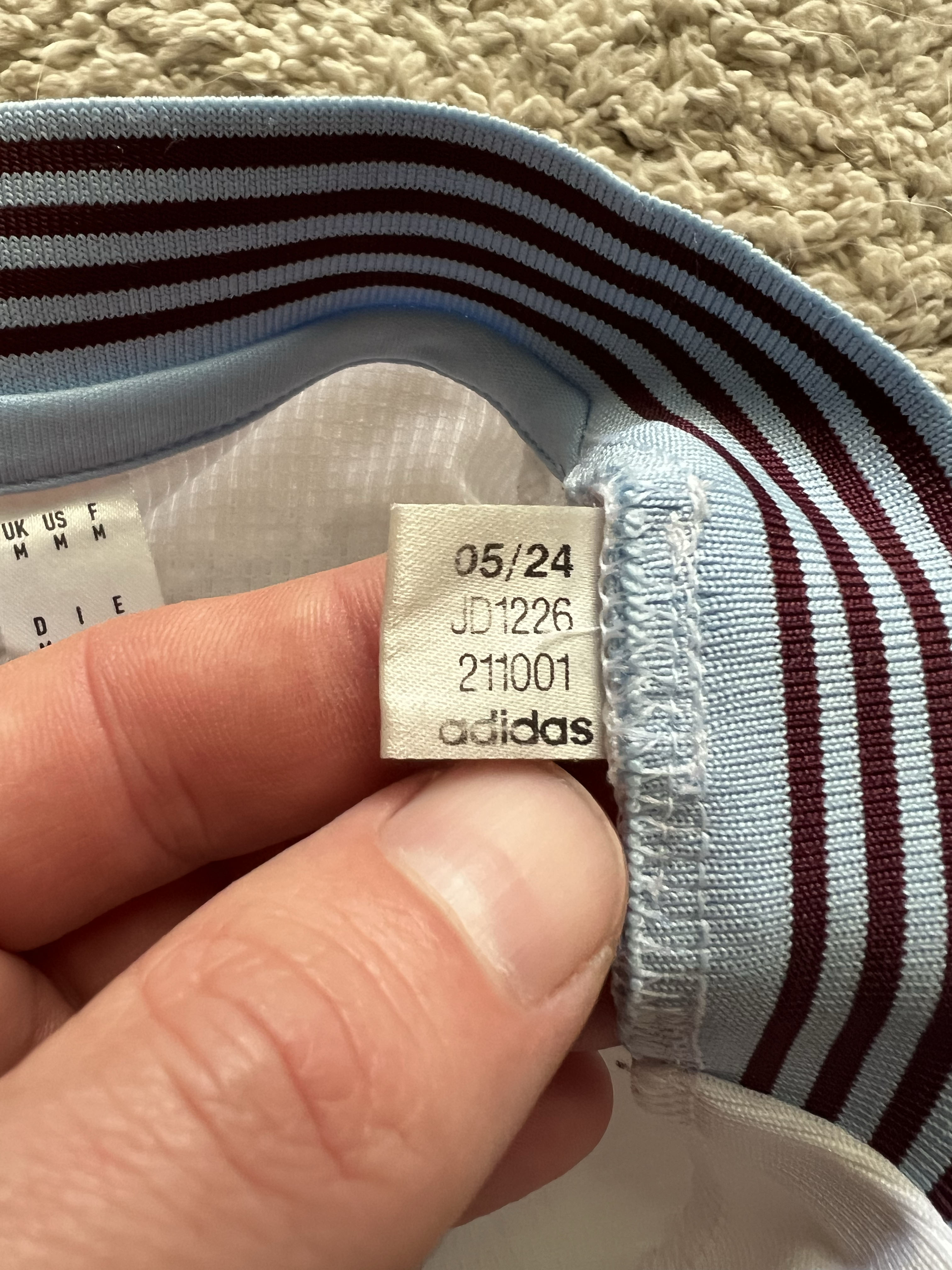 Authenticity evidence image of Aston Villa 2024/25 Adidas Away Shirt (Acorns) - Men's Medium