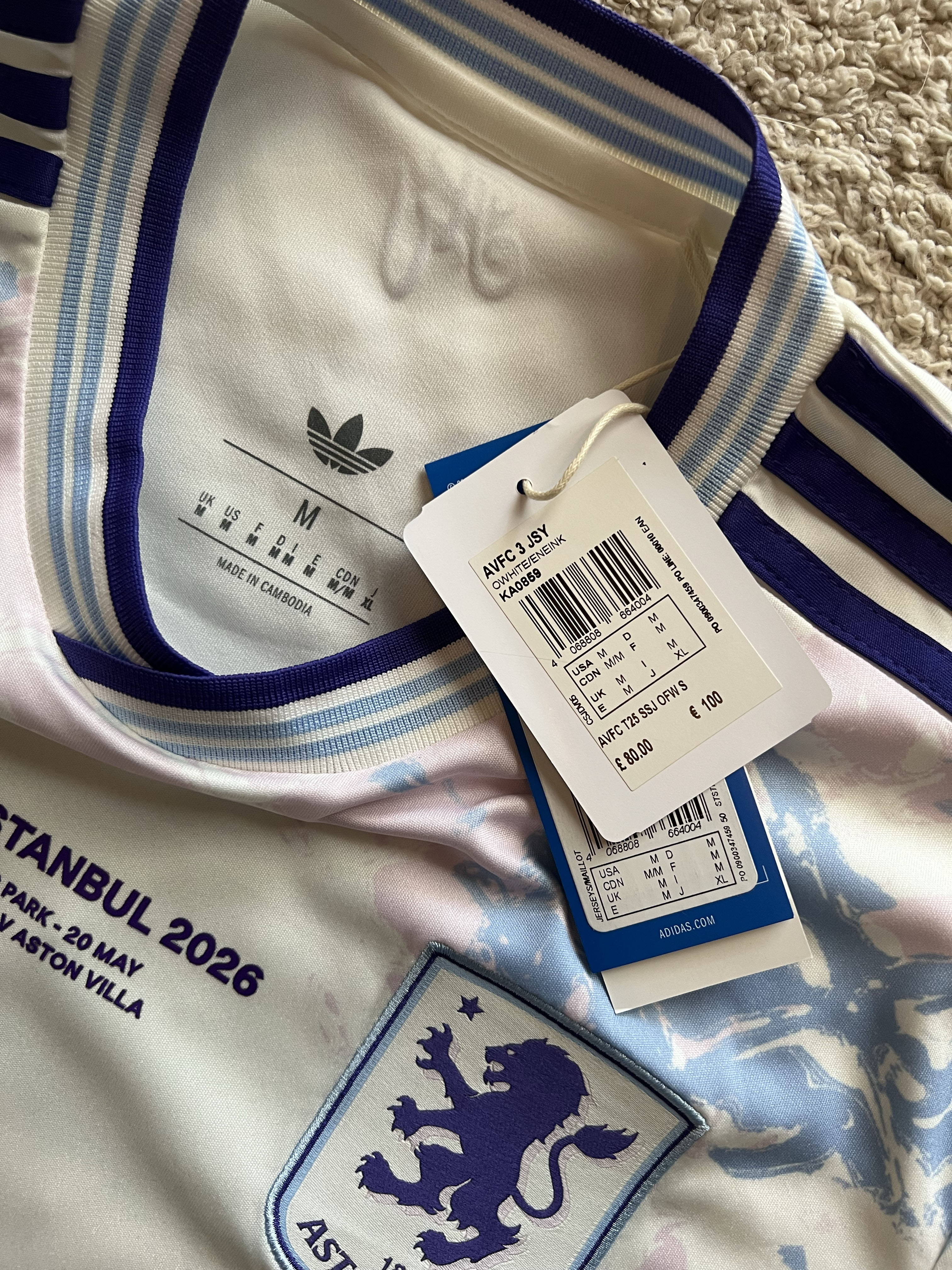 Authenticity evidence image of Aston Villa 2025/26 Adidas 3rd Shirt (Aston Villa Foundation) - Men's Medium