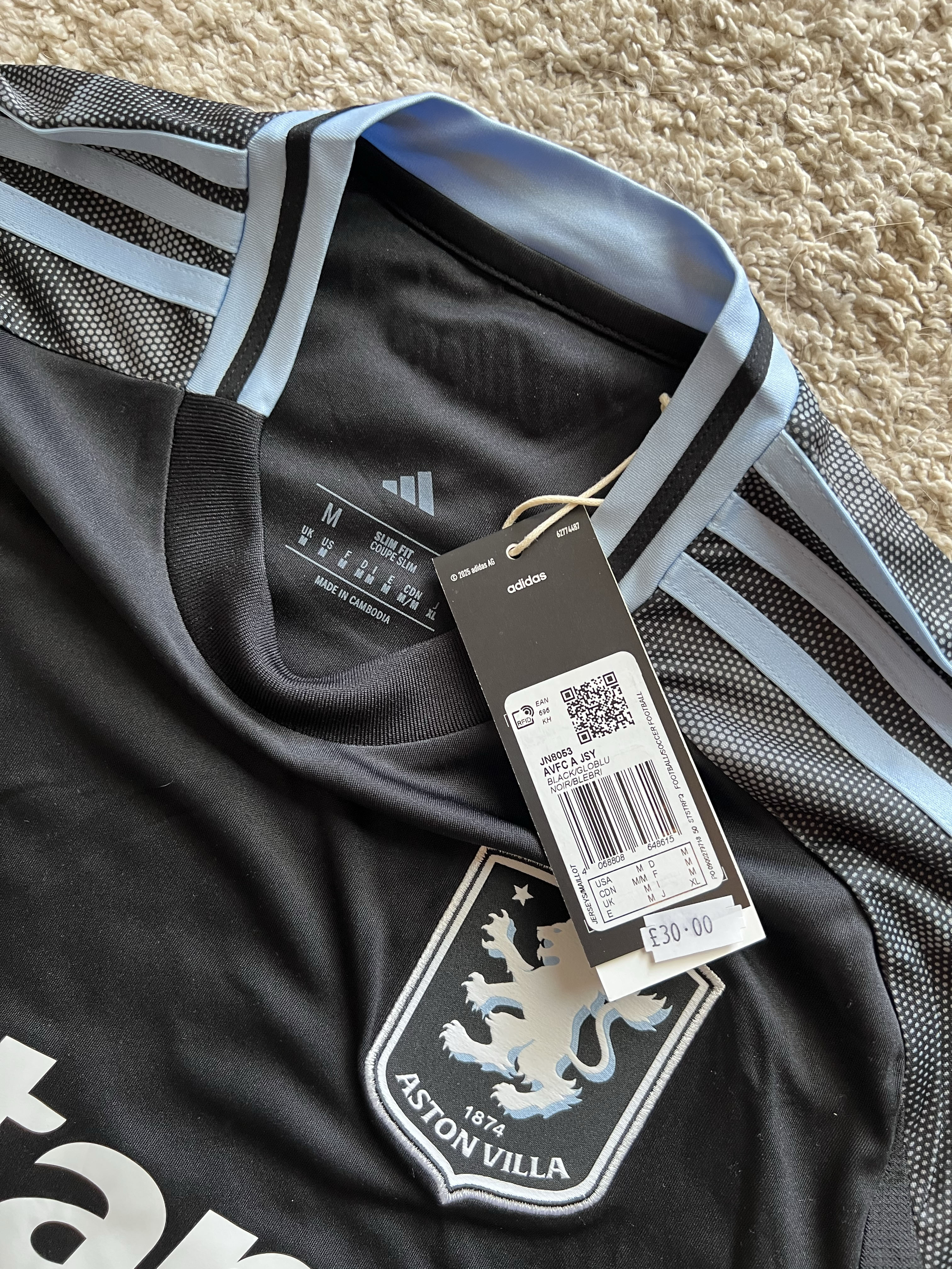 Authenticity evidence image of Aston Villa 2025/26 Adidas Away Shirt (Betano) - Men's Medium