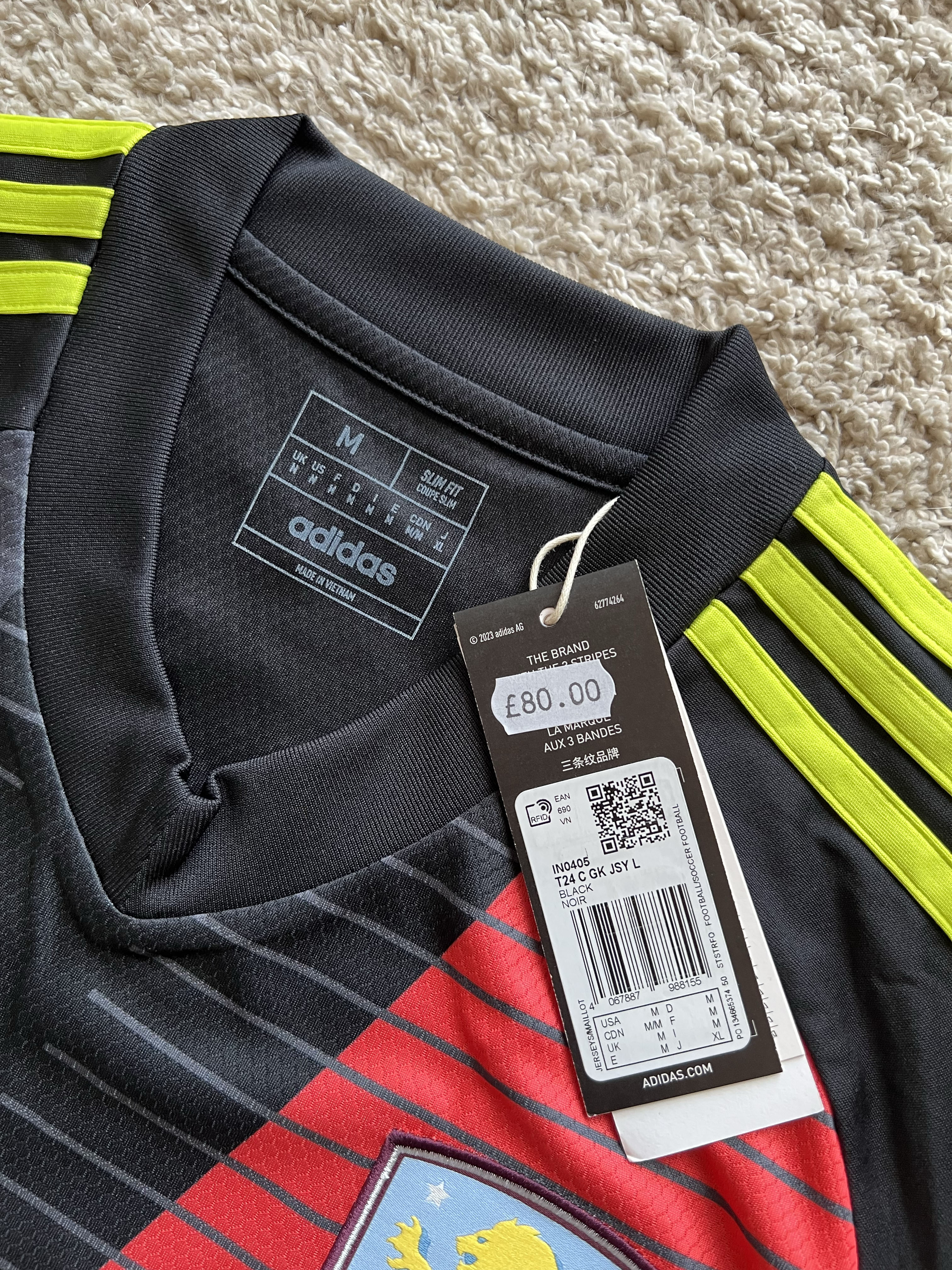 Authenticity evidence image of Aston Villa 2024/25 Adidas GK 2 Goalkeeper Shirt (Betano) - Men's Medium