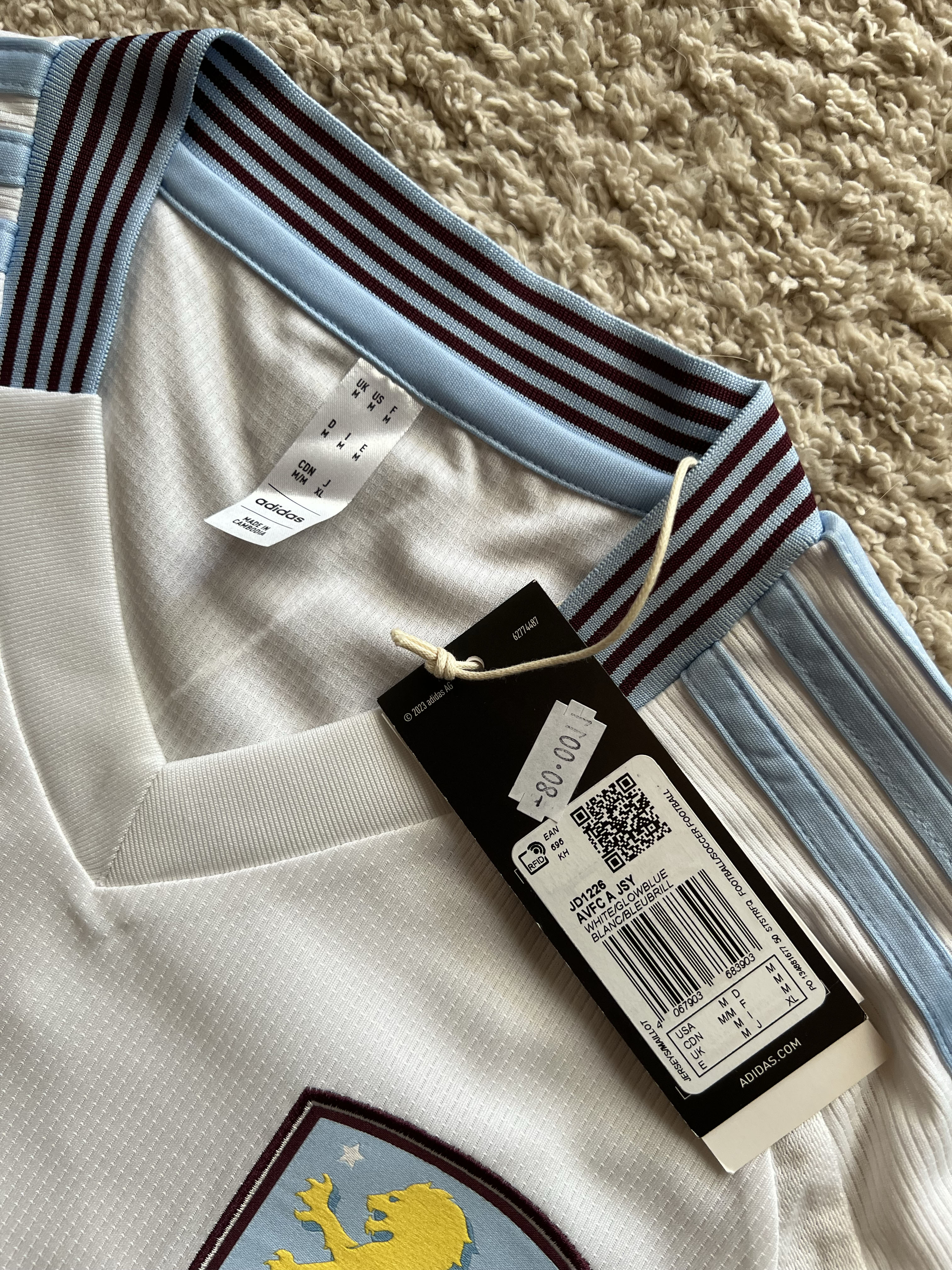Authenticity evidence image of Aston Villa 2024/25 Adidas Away Shirt (Betano) - Men's Medium