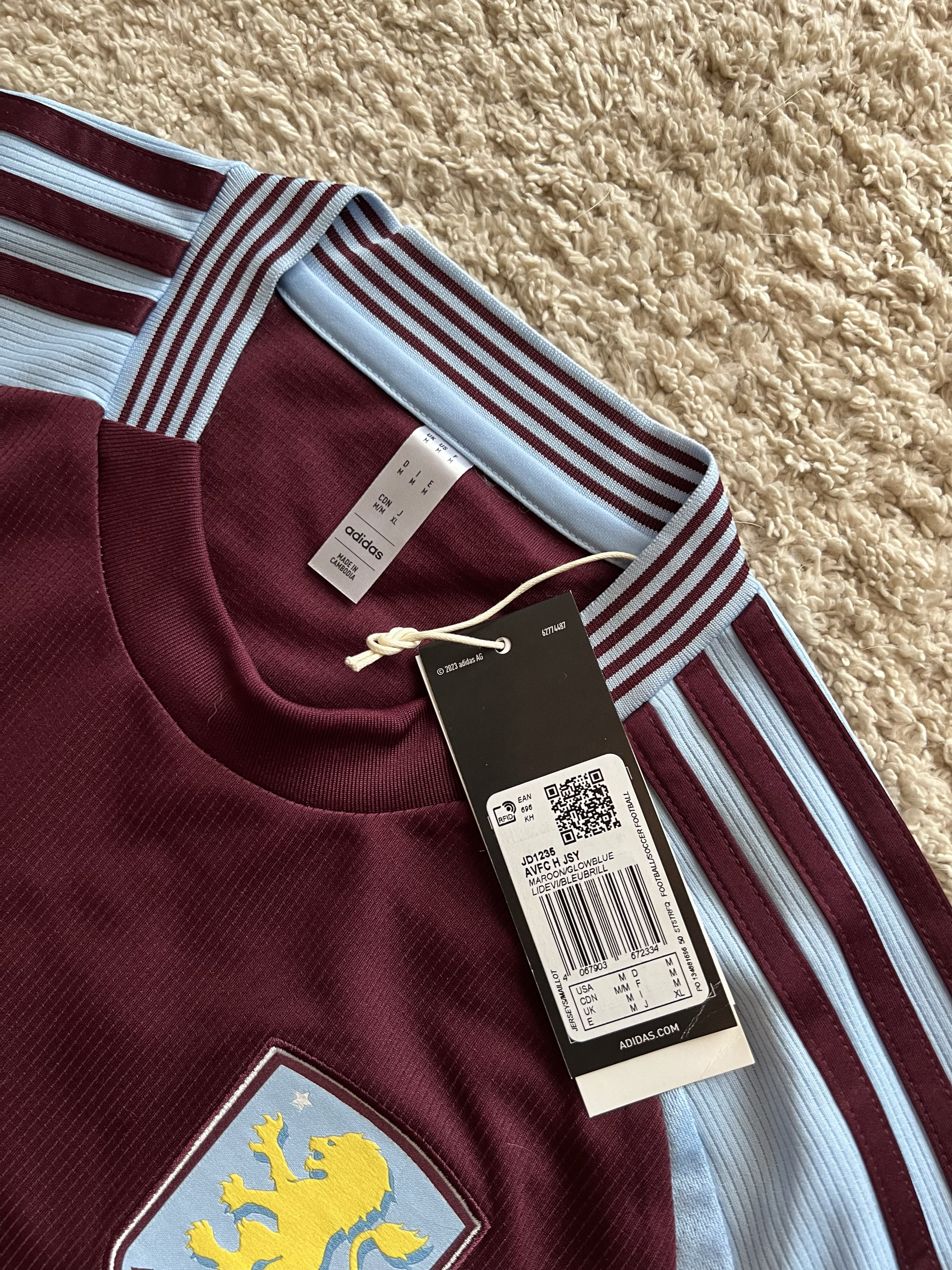 Authenticity evidence image of Aston Villa 2024/25 Adidas Home Shirt (Betano) - Men's Medium