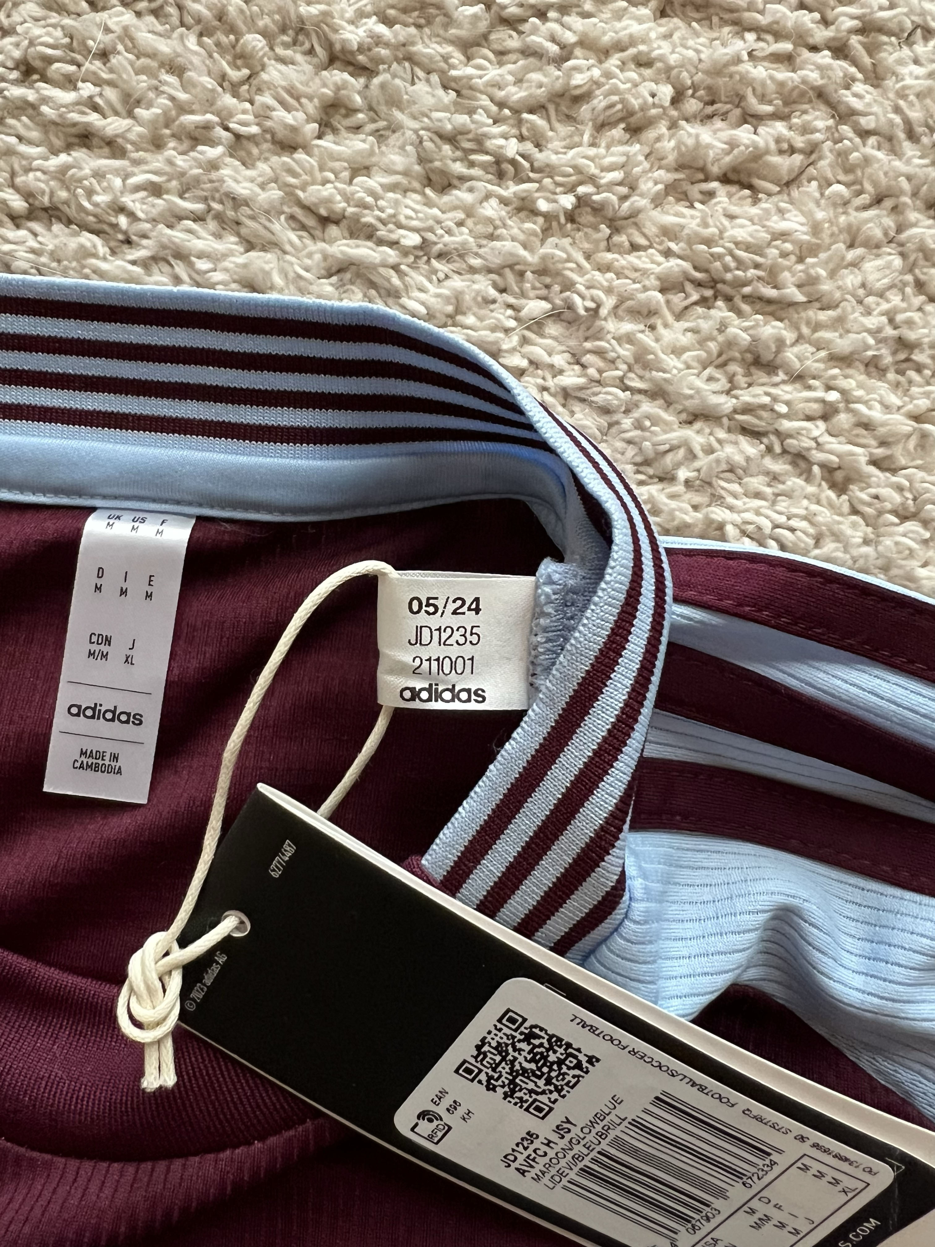 Authenticity evidence image of Aston Villa 2024/25 Adidas Home Shirt (Betano) - Men's Medium
