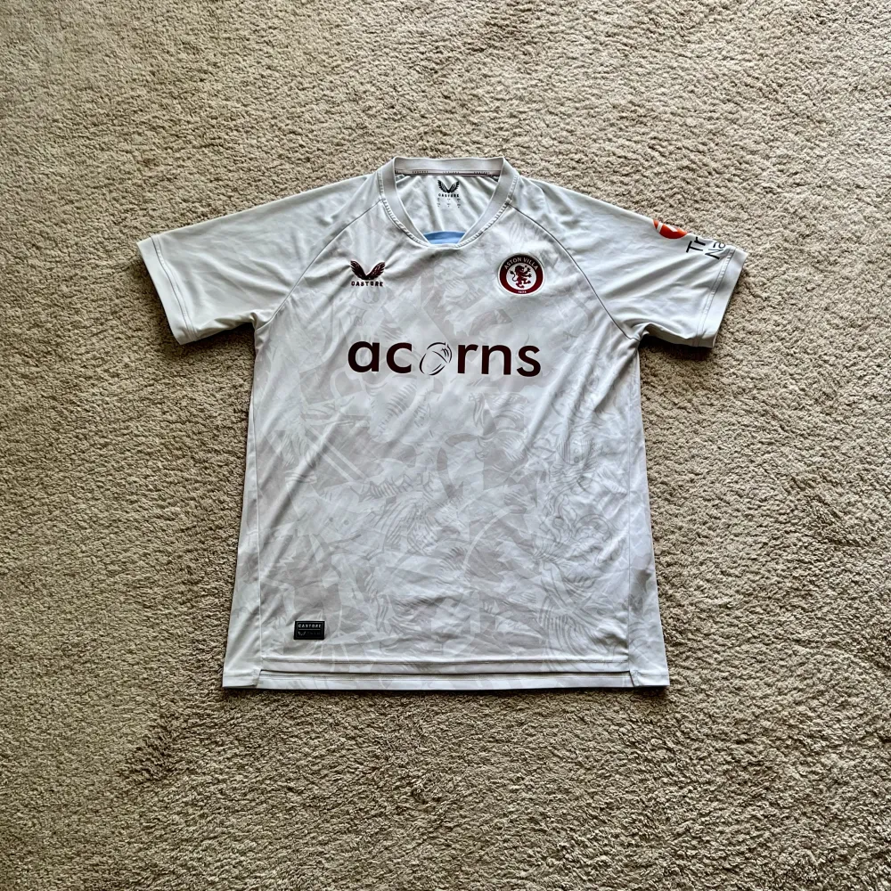 Front view of Aston Villa 2023/24 Castore Away Shirt (Acorns) - Men's Large