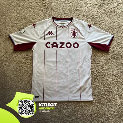 Front view of Aston Villa 2021/22 Kappa Away Shirt (Cazoo) - Men's Large