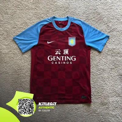 Front view of Aston Villa 2011/12 Nike Home Shirt (Genting Casinos) - Men's Medium