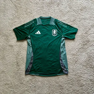 Front view of Aston Villa 2024/25 Adidas 3 Training Shirt - Men's Medium