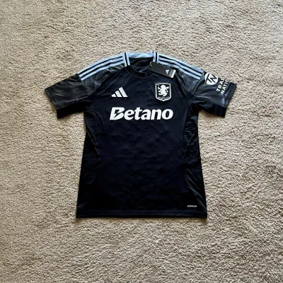 Front view of Aston Villa 2025/26 Adidas Away Shirt (Betano) - Men's Medium